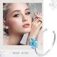 thumbnail image 1 of QIQUWOHUL Nose Rings Hoops C-shaped Point Drill Nose Ring Crystal Nose Ring False Nose Nail Fake Nose Piercings, 1 of 4