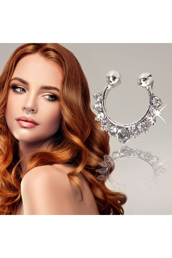 Nose Rings Hoops C-shaped Point Drill Nose Rings Nose Ring False Nose Nail Fake Nose Piercings Fashion Nose Jewelry