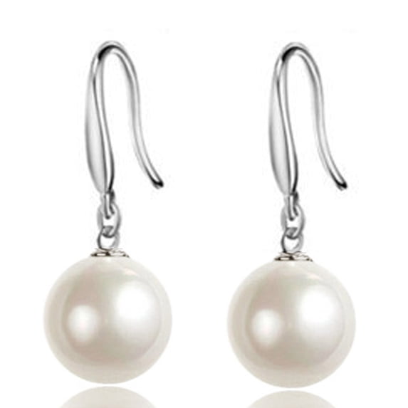 QIQUWOHUL Pearl Silver Plated Earrings Earrings