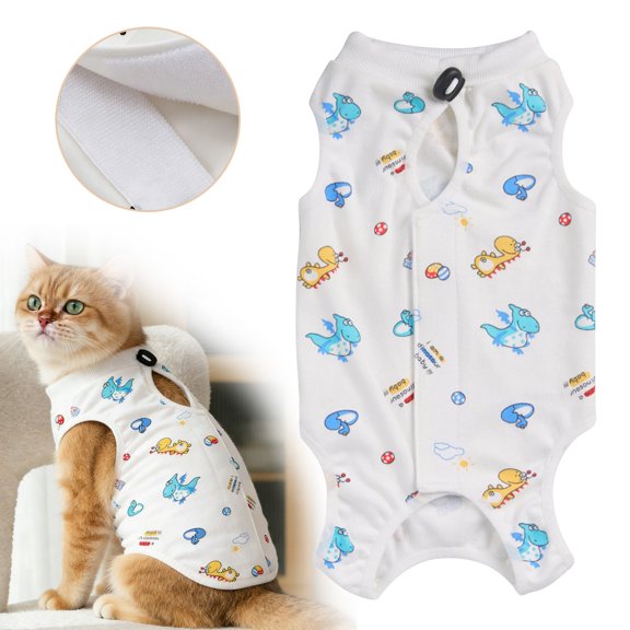 QIQUWOHUL Recovery Suit Post Operative For Abdominal 3 Cute Patterns ( Elephant Dinosaur Baby )
