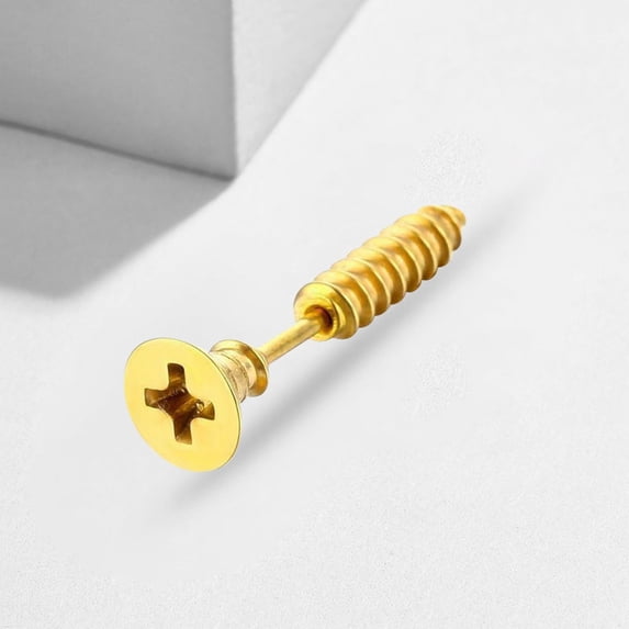 QIQUWOHUL Stainless Steel Screw Ear Stud Earring Piercing Jewelry
