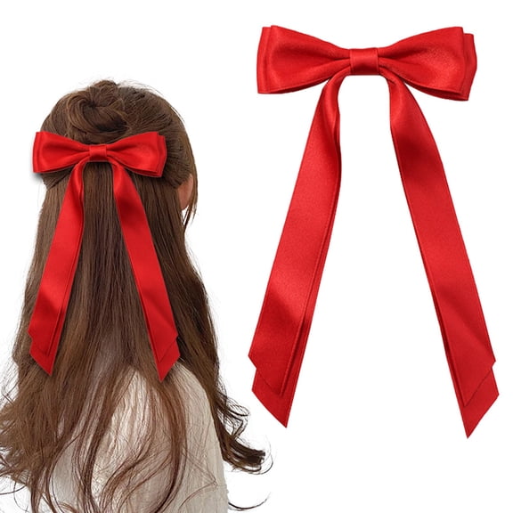QIQUWOHUL Velvet Hair Bows Ribbon Hair Clips Hair Pins Ponytail Holder Accessories Sides Hair Bow Barrettes Hair Accessories For Women Girls Kids (6 Colours)