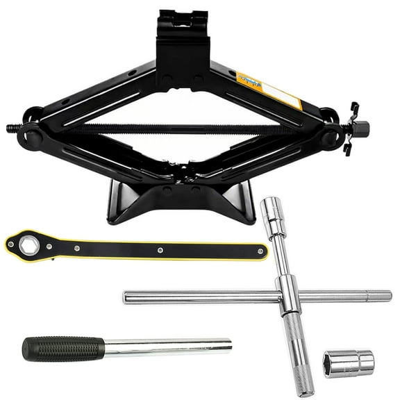 QISF Scissor Jack Kit Set, 2Ton Car SUV Garage Tire Wheel Jack + 23" Extended Lug Wrench Wheel Brace Lug Nut Remover