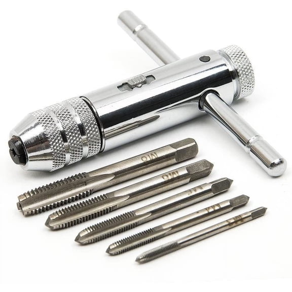 QISF TXZSYD-5, T-Handle Ratchet Tap Wrench 5 Piece
