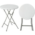 thumbnail image 1 of QISHENSHUI 32" Plastic Folding Round Table Bar Height, HDPE Matrial with Gray Metal Finish, High Top Table for Outdoor Party, Cafes, Restaurants, Backyard, Dining Room, Wedding Event,1 Pack, White, 1 of 8