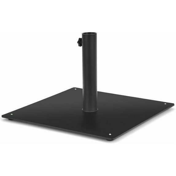 QISHENSHUI 35 LBS Patio Umbrella Base, 20 Inches Heavy Duty Umbrella Stand, Square Umbrella Base w/Non-Slip Pads, Tightening Knob & 2 Adapters, Outdoor Umbrella Stand for Yard, Poolside, (Black)