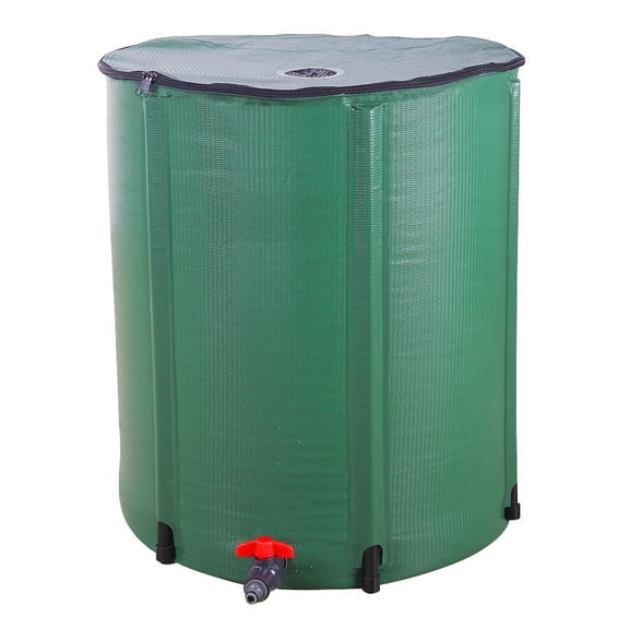 QISHENSHUI 50 Gallon Portable Outdoor Rain Barrel Folding Water Collection Tank for Garden Plant Watering Lawn Weather-Resistant
