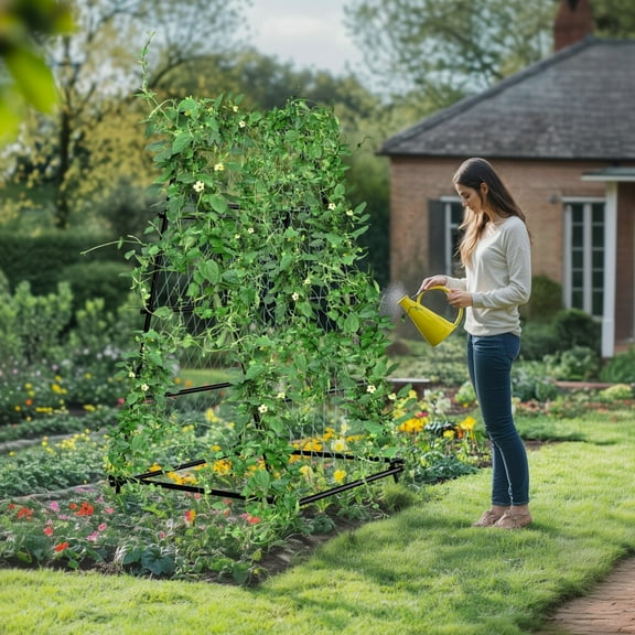 QISHENSHUI Graceful Steel Garden Arch Rose Arbor – Top-Tier Climbing Plant Stand & Grape Support Frame for a Captivating Yard, A-Frame:41.34x41.34x69.29 inch