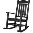 thumbnail image 1 of QISHENSHUI HDPE Rocking Chair Plastic Outdoor Indoor Patio Rocker Chair High Back All Weather Rocker for Patio Backyard Porch Garden (Black), 1 of 7