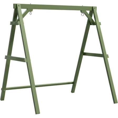 QISHENSHUI Heavy Duty 660 LBS Wooden Swing Frame with Extra Bottom Connection Board, Upgraded A-Frame Porch Swing Bench Stand for Indoor & Outdoor (Green)