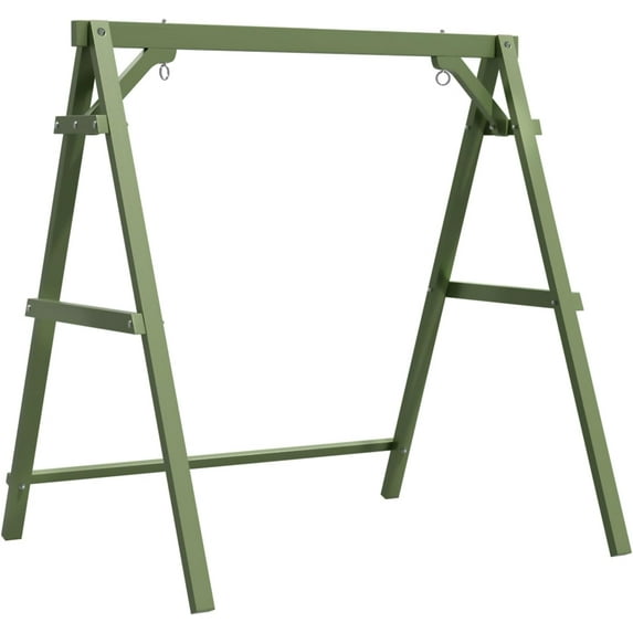 QISHENSHUI Heavy Duty 660 LBS Wooden Swing Frame with Extra Bottom Connection Board, Upgraded A-Frame Porch Swing Bench Stand for Indoor & Outdoor (Green)