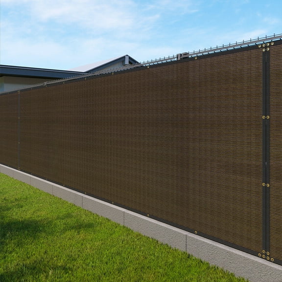 QISHENSHUI Heavy Duty Privacy Fence Screen Strong Fencing Mesh Shade Net Cover Great for Garden Courtyard Lawn Backyard Outdoor Areas Privacy Protection & Effective Shading, Brown 5'x25'