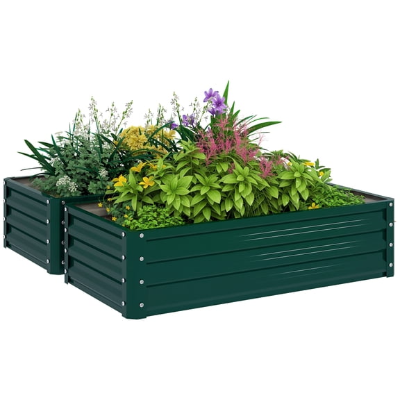 QISHENSHUI Heavy-Duty Raised Garden Bed Sturdy Vegetable Planter Durable Flower Gardening Box Perfect for Patio Deck Outdoor Home Gardens, 47.25" x 47.25" x 11.75" 1 Pack Green