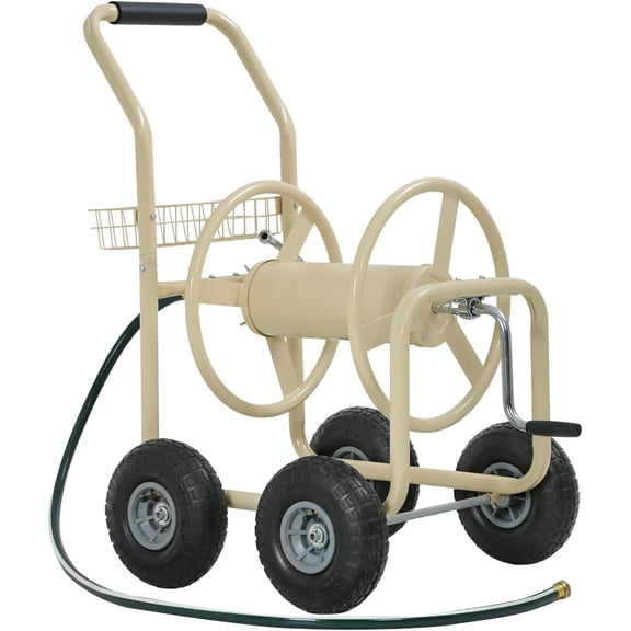QISHENSHUI High-Capacity Garden Hose Reel Cart with Heavy-Duty Wheels  Robust Lawn Water Truck Suitable for Large Lawns, Gardens and Intensive Water Planting Projects