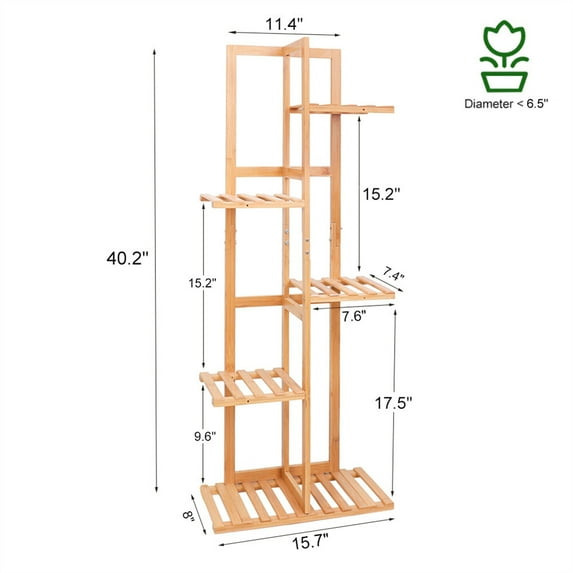QISHENSHUI Plant Stand a Multiple Tiered Corner Shelf Designed as a Tall Flower Pot Holder Perfect for Indoor Patio and Garden Spaces to Showcase Greenery with Organized and Stylish Display 6 Tier