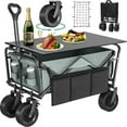 thumbnail image 1 of QISHENSHUI Sturdy Collapsible Folding Camping Wagon Perfect for Beach Getaways Garden Tasks Park Events and Hassle-Free Utility Picnic Use in Outdoor Environments, Grey, 1 of 7