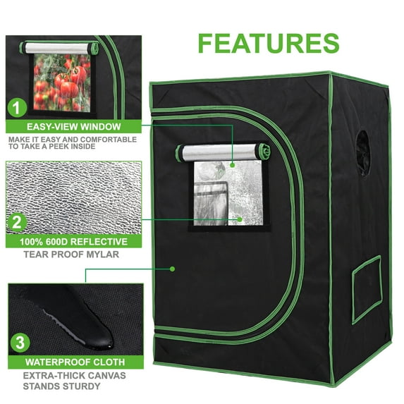QISHENSHUI Sturdy Durable Box Seed Hydroponics Grow Tent – Features Convenient Window Design, Perfect for Indoor Horticulture and Nurturing Various Plant Types, 24x24x36inch
