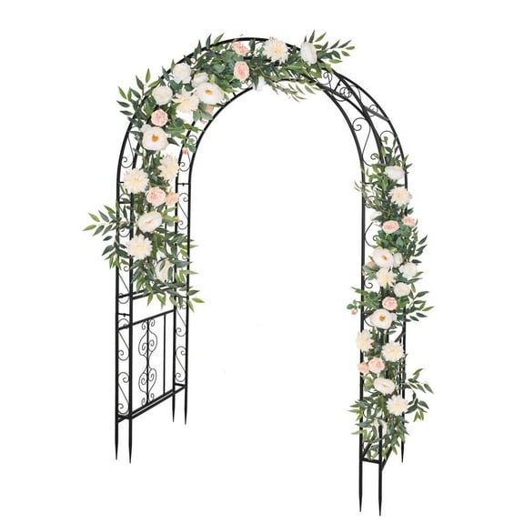 QISHENSHUI Wedding Arch Garden Arbor Durable Heavy-Duty Iron Metal Structure for Climbing Plants & Outdoor Ceremonies