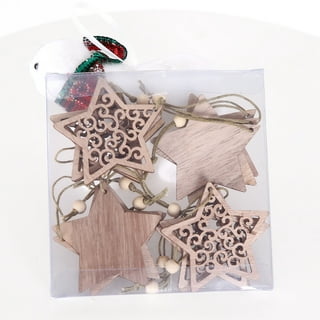 EQWLJWE Wooden Christmas Tree Ornaments - Set of 12 - Small Wooden