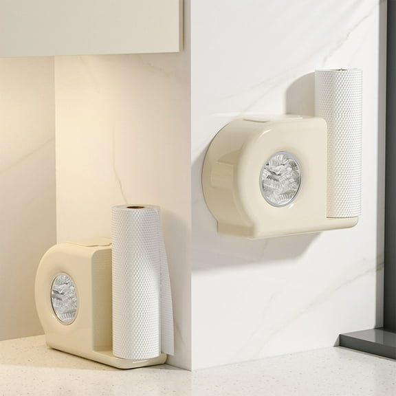 QISIWOLE 2 in 1 Disposable Elastic Bowl Covers Storage Box with Kitchen Paper Towel Holder, Wall Mounted Plastic Bag Organizer Food Wrap Bag Dispenser Fresh Keeping Bags Organizer