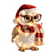 thumbnail image 1 of QISIWOLE 2D Christmas Owl with Glasses Hat Scarf Tree Ornament, Festive Hanging Decoration, 3.15 x 3.15 in Plastic Ornament, for Christmas Tree and Holiday Decor, 1 of 6