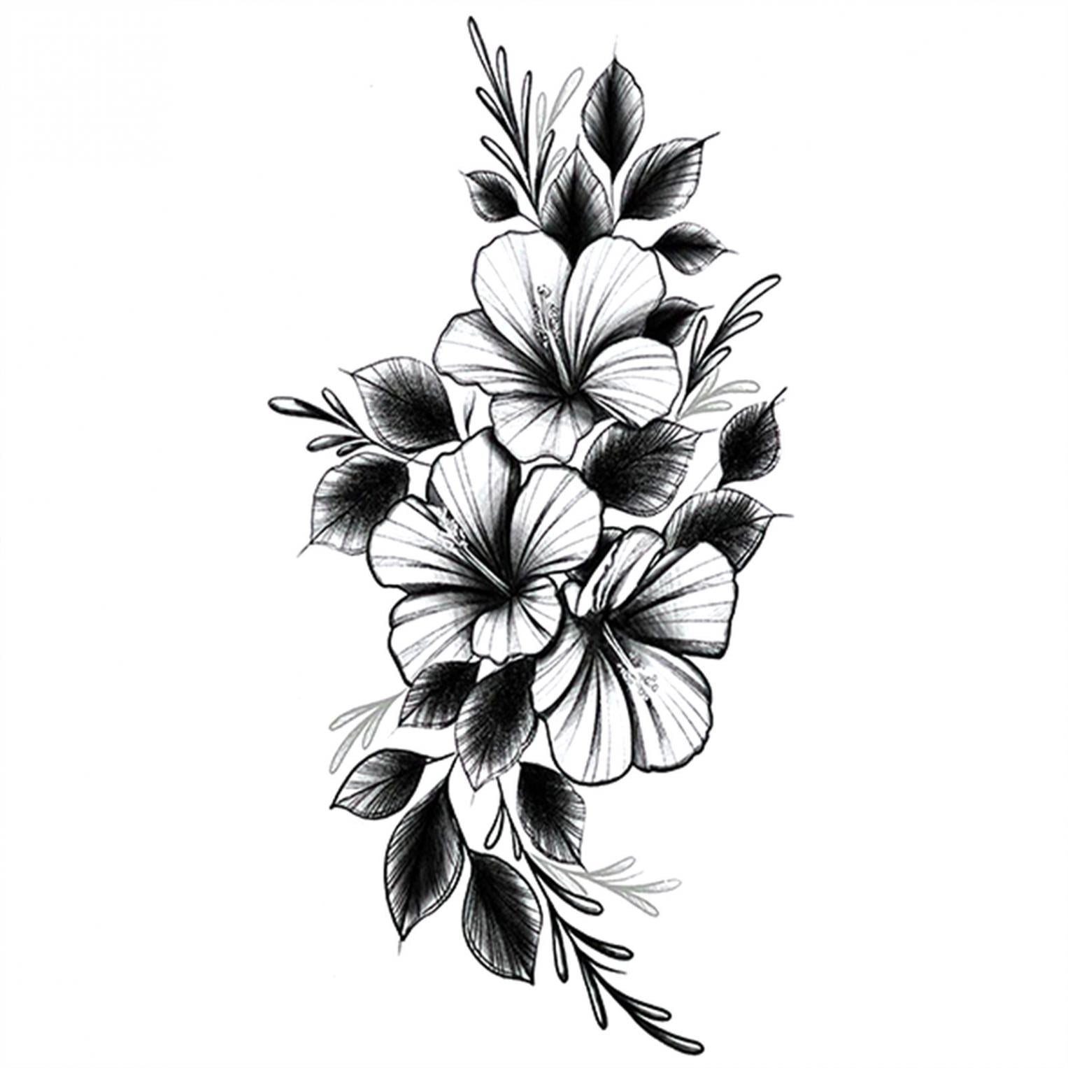 Amazon.com : Esland Realistic Line Art Flowers Temporary Tattoos 10 Pieces  Small Removable Botanical Leaf Tattoo Stickers for Women : Beauty &  Personal Care