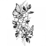 QISIWOLE 3D Realistic Large Black Flower Temporary Tattoos For Women Body Art Arm Big Peony Geometric Tattoo Stickers Adults Fake Waterproof Tatoo Legs Sketch Sexy Girl Peach Lily Deals