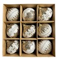 thumbnail image 1 of QISIWOLE 9 Piece Assorted Christmas Bauble Box Set, Yellow & White Special Shape Ornaments, 3.15 x 3.15 in Plastic Baubles, for Christmas Tree and Holiday Decor, 1 of 6