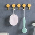 thumbnail image 1 of QISIWOLE Adhesive Hanging Hooks Wall Hook Pack of 5, Heavy Duty No Drill 3Ibs Self Stick for Plants Door Lights Towel Shower Bathroom Key Small Bag Pictures Decorative Hanger 5PC Yellow, 1 of 7