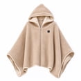 thumbnail image 1 of QISIWOLE Beige Heated Hooded Shawl Wrap For Women, 3 Heat Settings Fast Heating, 4.8 ft x 31.5 in Cotton Blend Heated Blanket, For Home Office Travel Winter Warmth, 1 of 6