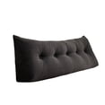 thumbnail image 1 of QISIWOLE Black Dorm Twin Headboard Wedge Pillow, 31.5x15.7in Handmade Support Backrest Large Bolster Cushion with Two Large Side Pockets and Removable Cover, 1 of 7