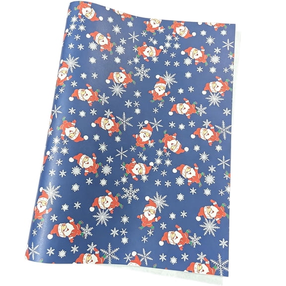 QISIWOLE Blue Christmas Wrapping Paper Set of 5, Assorted Santa Snowflakes Gift Wrap Sheets, 29.13 x 19.69 in Kraft Gift Wrap, for Christmas Gift Packaging and Party Favor