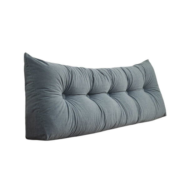 QISIWOLE Blue Dorm Twin Headboard Wedge Pillow, 23.6x15.7x5.9in Handmade Support Backrest Large Bolster Cushion with Two Large Side Pockets and Removable Cover