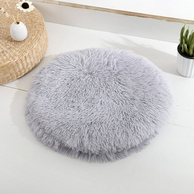 "QISIWOLE Calming Dog Bed and Cat Bed, Anti Anxiety Pet Bed Round