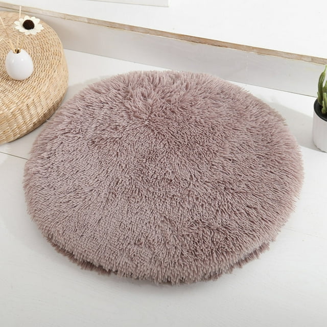 "QISIWOLE Calming Dog Bed and Cat Bed, Anti Anxiety Pet Bed Round Fluffy Dog Bed for Small