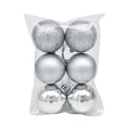 thumbnail image 1 of QISIWOLE Christmas Ball Ornaments Set of 6, Silver Shatterproof Lightweight Tree Balls, 2.36 x 2.36 in Plastic Ornament Set, for Christmas Tree Wreath Garland and Holiday Party Decor, 1 of 6