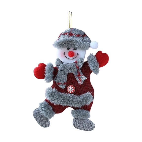 QISIWOLE Christmas Snowman Plush Ornament, Hanging Holiday Figurine, 5.51 x 7.87 in Fabric, for Christmas Tree Fireplace and Home Decor
