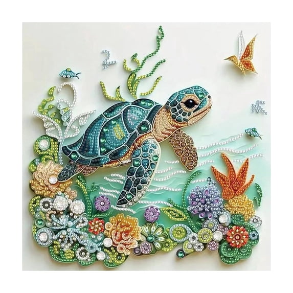 QISIWOLE DIY Sea Turtle Diamond Art Kits for Beginners, 12×12inch Diamond Painting Kits for Adults , Diamond Artwork Kit for Home Indoor Wall Decoration, Gift for Woman & Craft Lover
