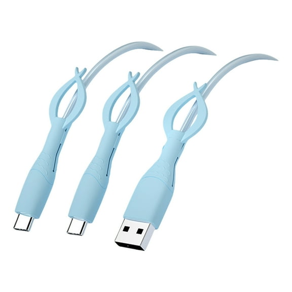 QISIWOLE Data Cable Protector Cover, Cute Silicone Cord Saver Cable Winder 2 in 1 Anti-Break Protective Cover Compatible with iPhone Charging Cable Micro Android USB Type-C Data Cable