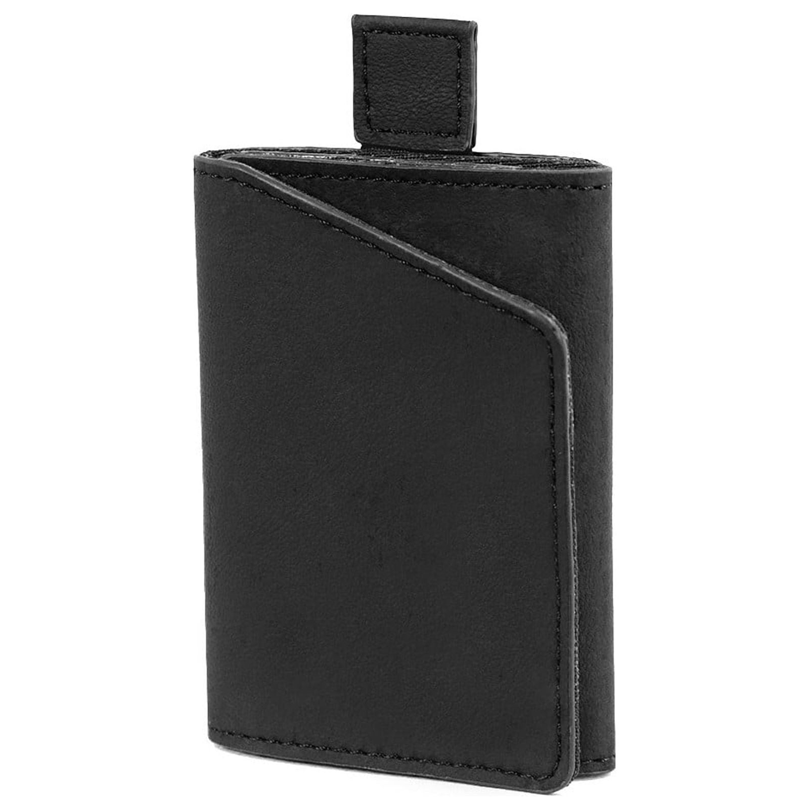QISIWOLE Drawstring Card Case Men's Wallet Trifold Wallet Money Clip