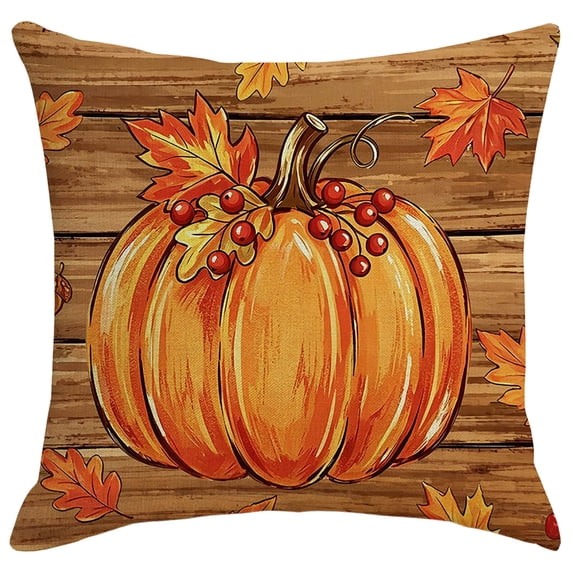 QISIWOLE Fall Thanksgiving Pumpkin Decorative Pillow Covers, Autumn Decor for Home Farmhouse Sofa Cushion Case Holiday Thanksgiving Indoor Decor, 18x18in
