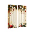 thumbnail image 1 of QISIWOLE Festive Christmas Themed Decorative Curtains, 2 Pack 65x29in Polyester Fabric with Rod Pocket, Holiday Window Display for Living Room Bedroom Party, Gold Ornament Elegant Scene, 1 of 6