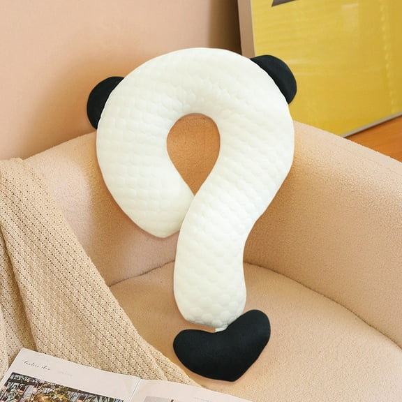 QISIWOLE Funny Question Mark Shaped Pillow, 19.6 inhc Animal Elements Soft Velvet Decorative Throw Pillows Question Mark Neck Pillow, Unique Chair Cushion Home Decoration Pillow