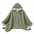 thumbnail image 1 of QISIWOLE Green Heated Hooded Shawl Wrap For Women, 3 Heat Settings Fast Heating, 4.8 ft x 31.5 in Cotton Blend Heated Blanket, For Home Office Travel Winter Warmth, 1 of 5