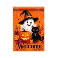 thumbnail image 1 of QISIWOLE Halloween Garden Flag, 18x12in Witch Ghost Black Cat Pumpkin Waterproof Yard Banner for Outdoor Decor, 1 of 6