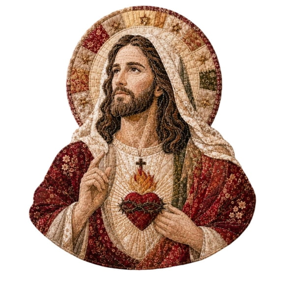 QISIWOLE Handmade Patchwork Jesus DIY Kit, Figures Fabric Craft Set, Christmas Home Decor For Mantel Shelf Tabletop Faith Display, Nativity Gifts for Adults Christian Baptism Gift