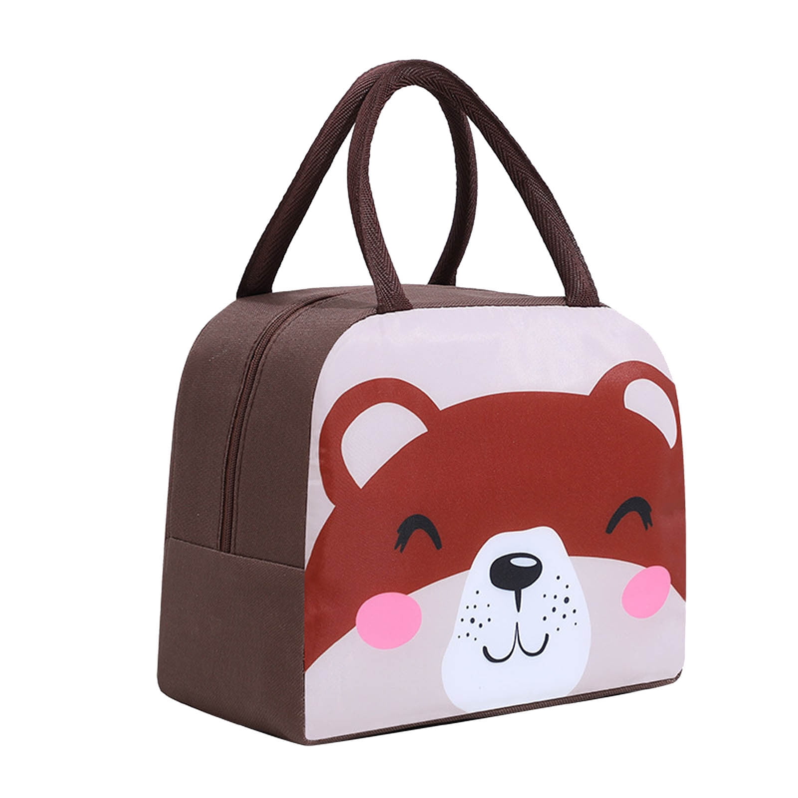 Qisiwole Kids Cute Animal Insulated Lunch Bag for Boys & Girls, Waterproof Thermal Thickened Reusable Lunch Box , Ideal Size for Packing Hot or Cold