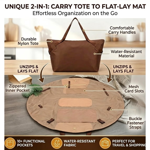 QISIWOLE Lay-Flat Drawstring Tote, Foldable Drawstring Tote Bag Large Lightweight Shoulder Bag for Daily Use