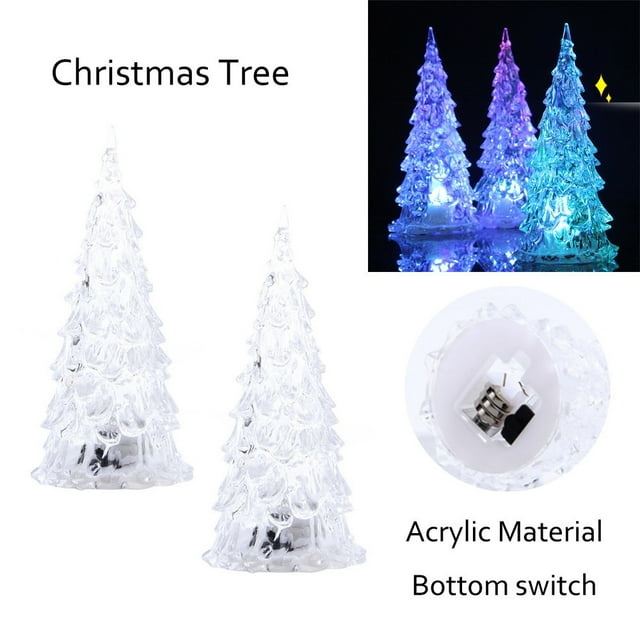 QISIWOLE Lighted Christmas Tree Colorful LED Acrylic Night Light