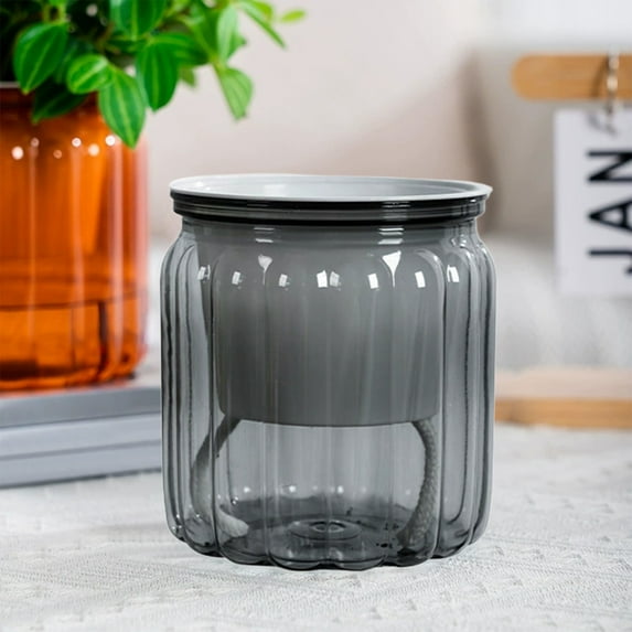 QISIWOLE Self Watering Planter Plastic, 4 Inch Plant Pots Indoor, Small Self Watering Orchid Pot Pumpkin Planter Flower Pot for All House Plants, Flowers, African Violets (Gray)